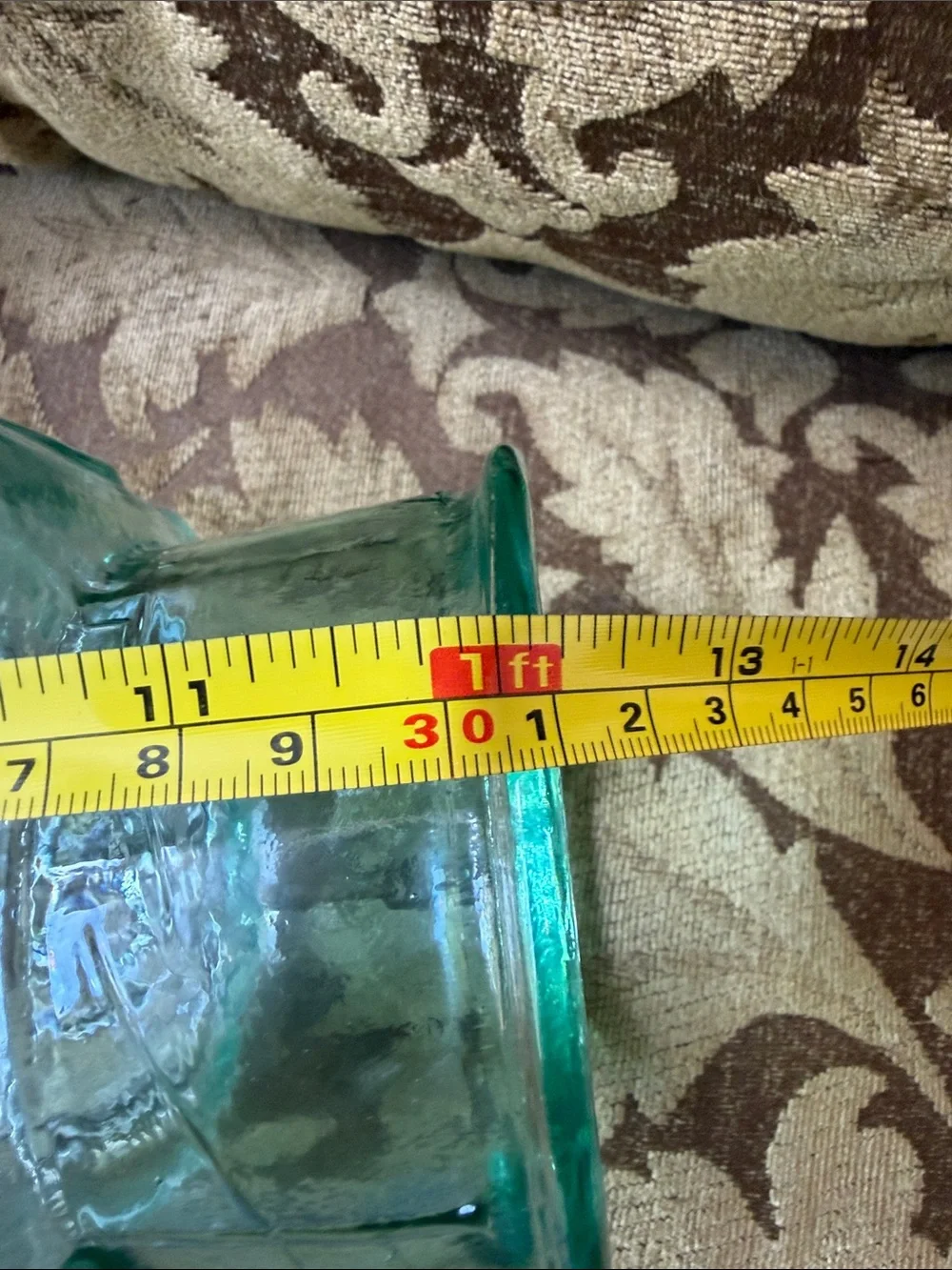 Vintage Pressed Recycled Embossed Glass Repurposed Vase